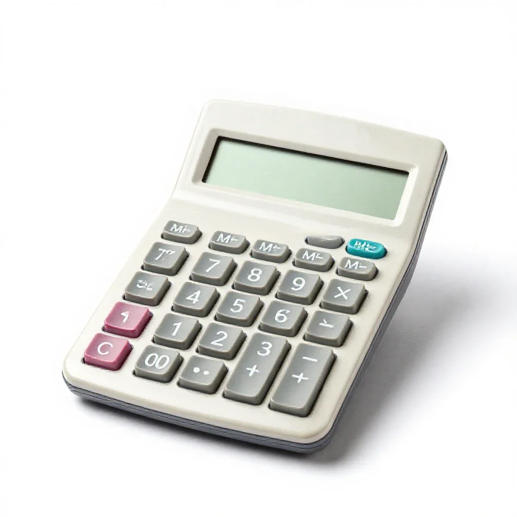 Electronic calculator isolated on a white background