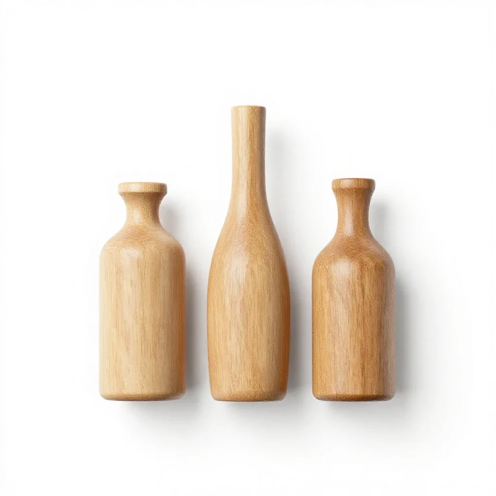 Bud vase trio isolated on a white background
