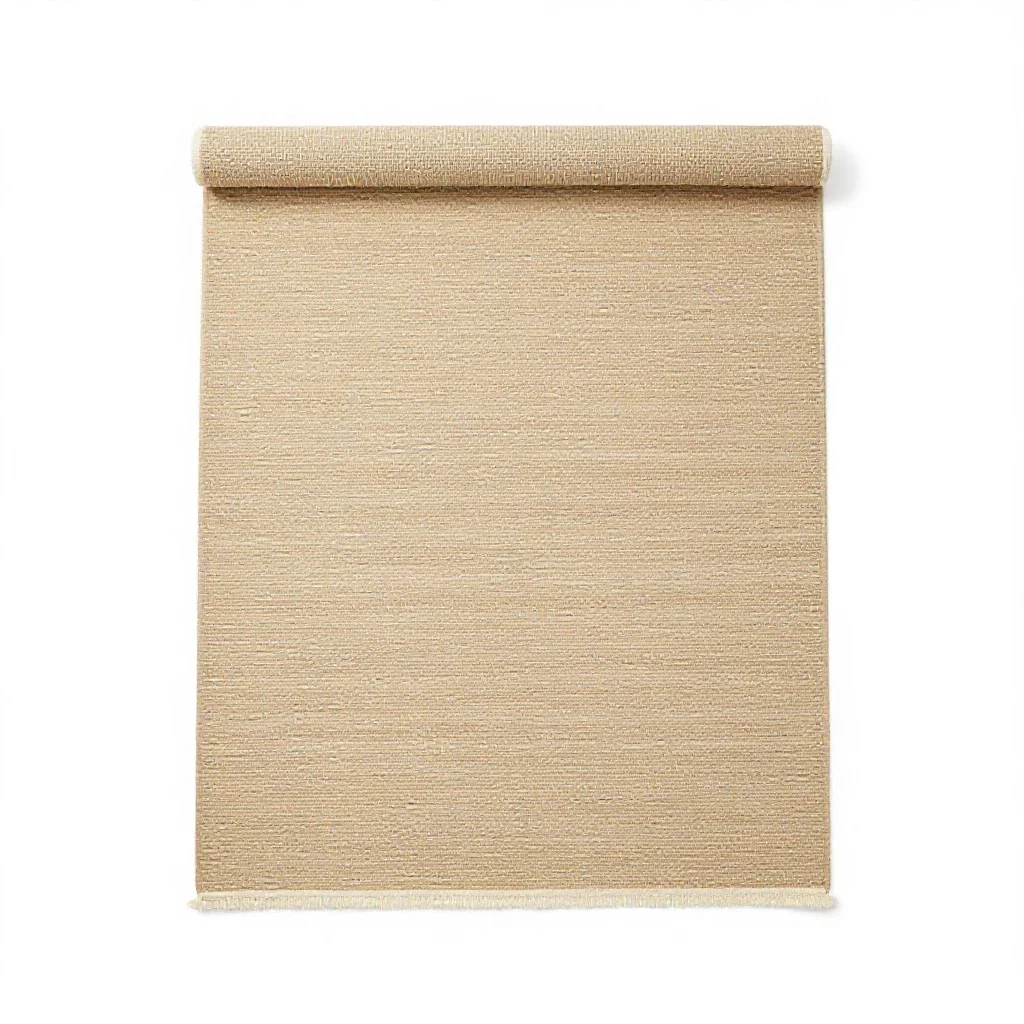 Hand-knotted wool rug rolled up isolated on a white background