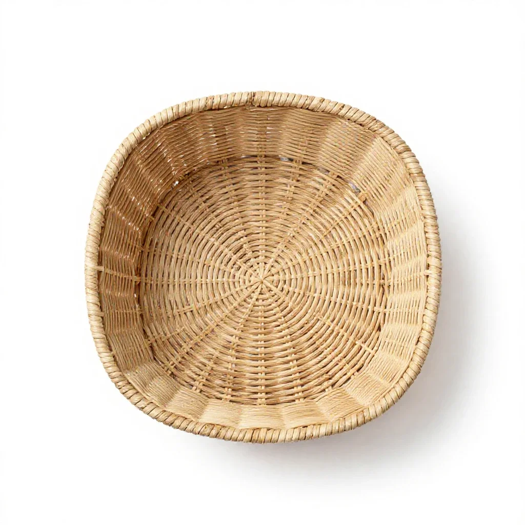 Laundry basket in seagrass isolated on a white background
