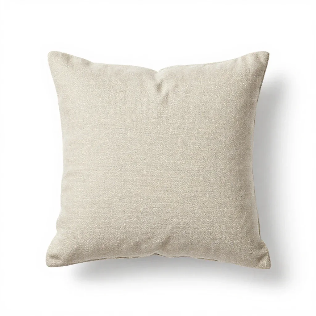 Linen cushion with a knife edge isolated on a white background