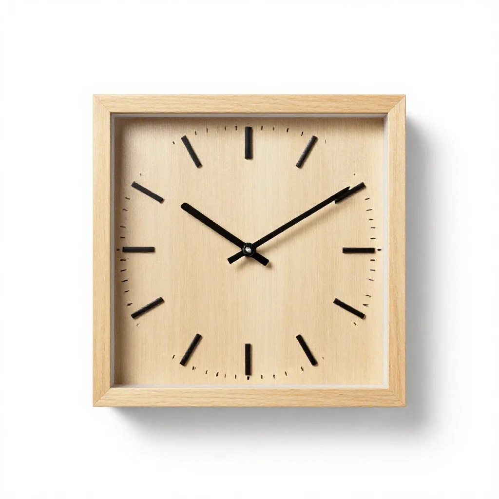 Wall clock with a plain face isolated on a white background
