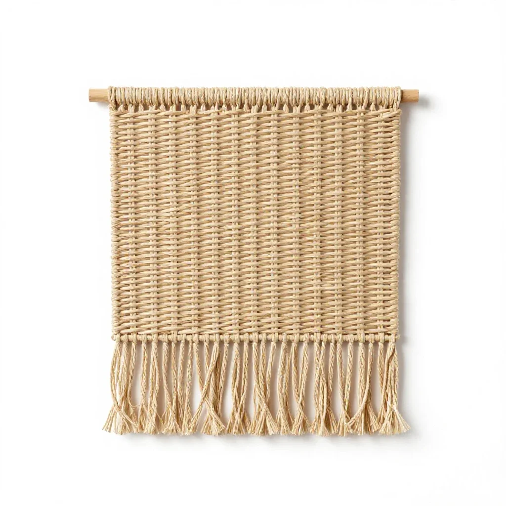 Woven wall hanging isolated on a white background