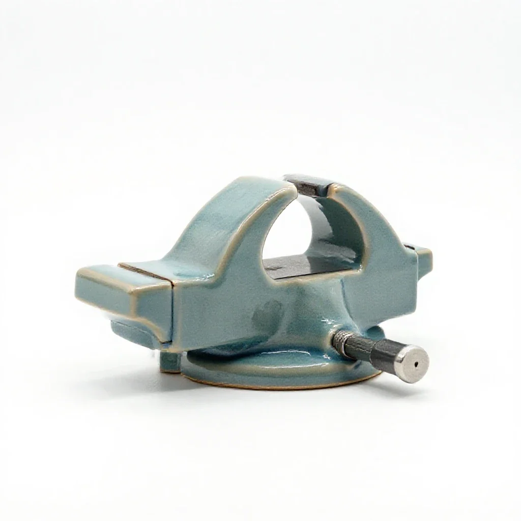 Benchtop vise isolated on a white background