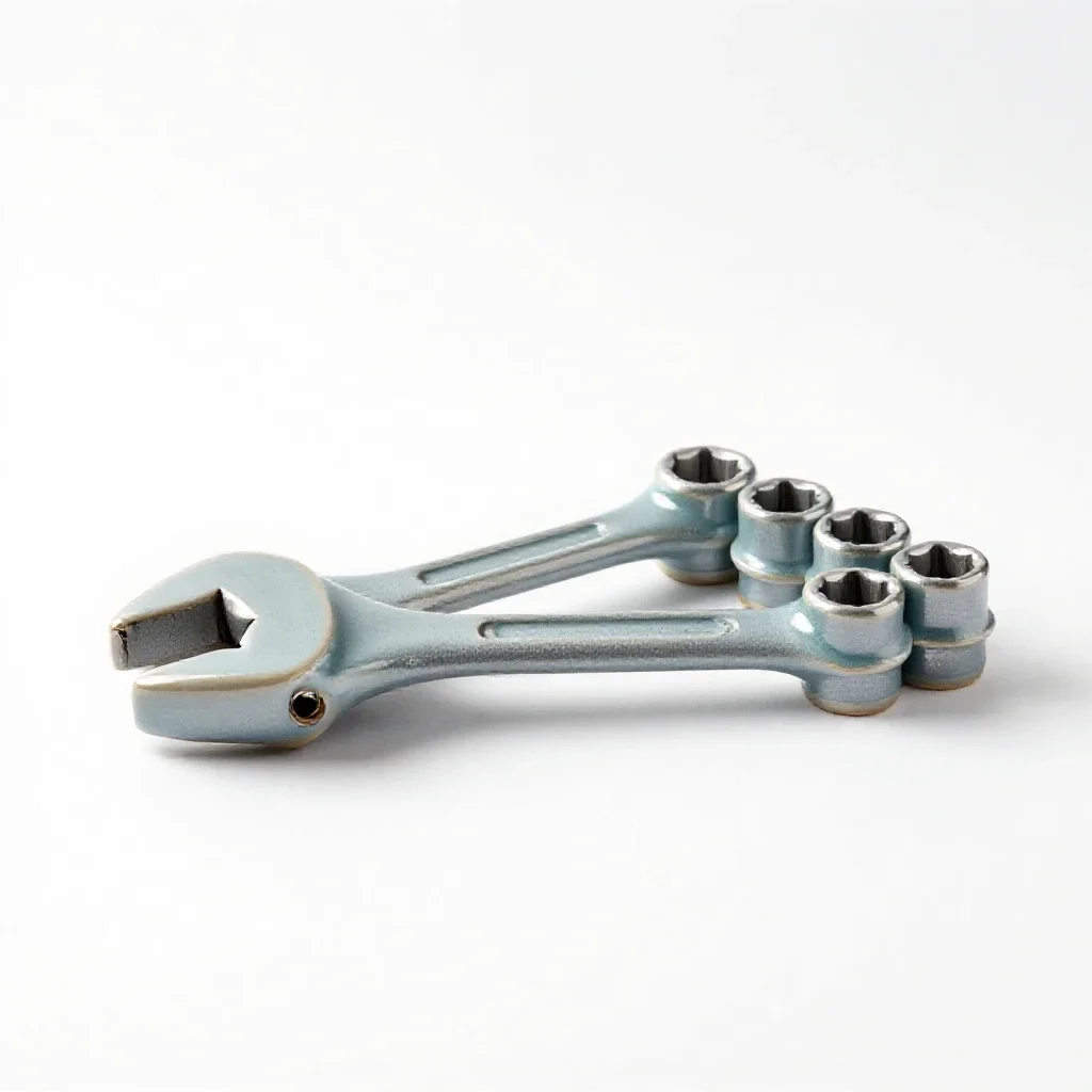 Socket wrench set in a case isolated on a white background