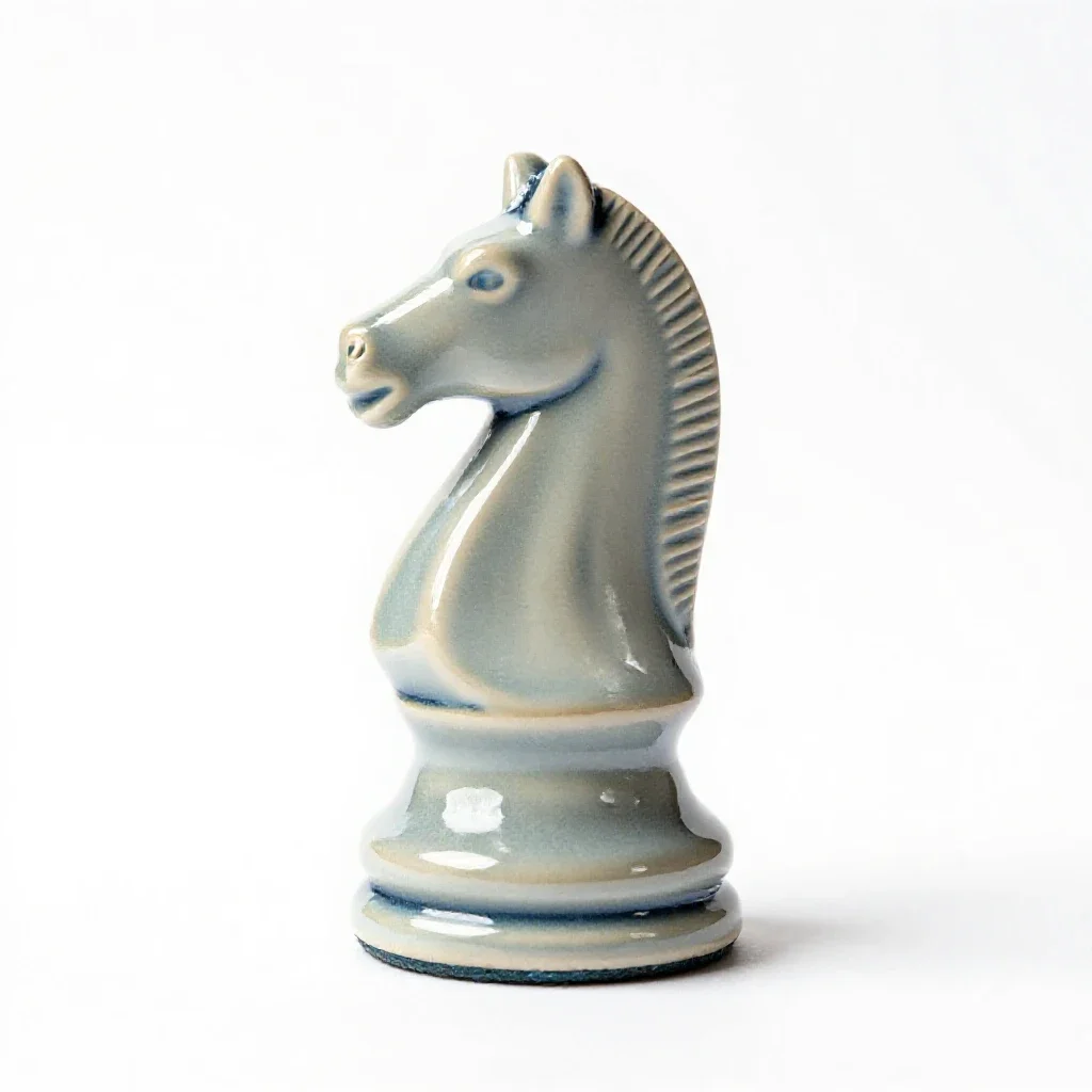 Chess knight piece isolated on a white background