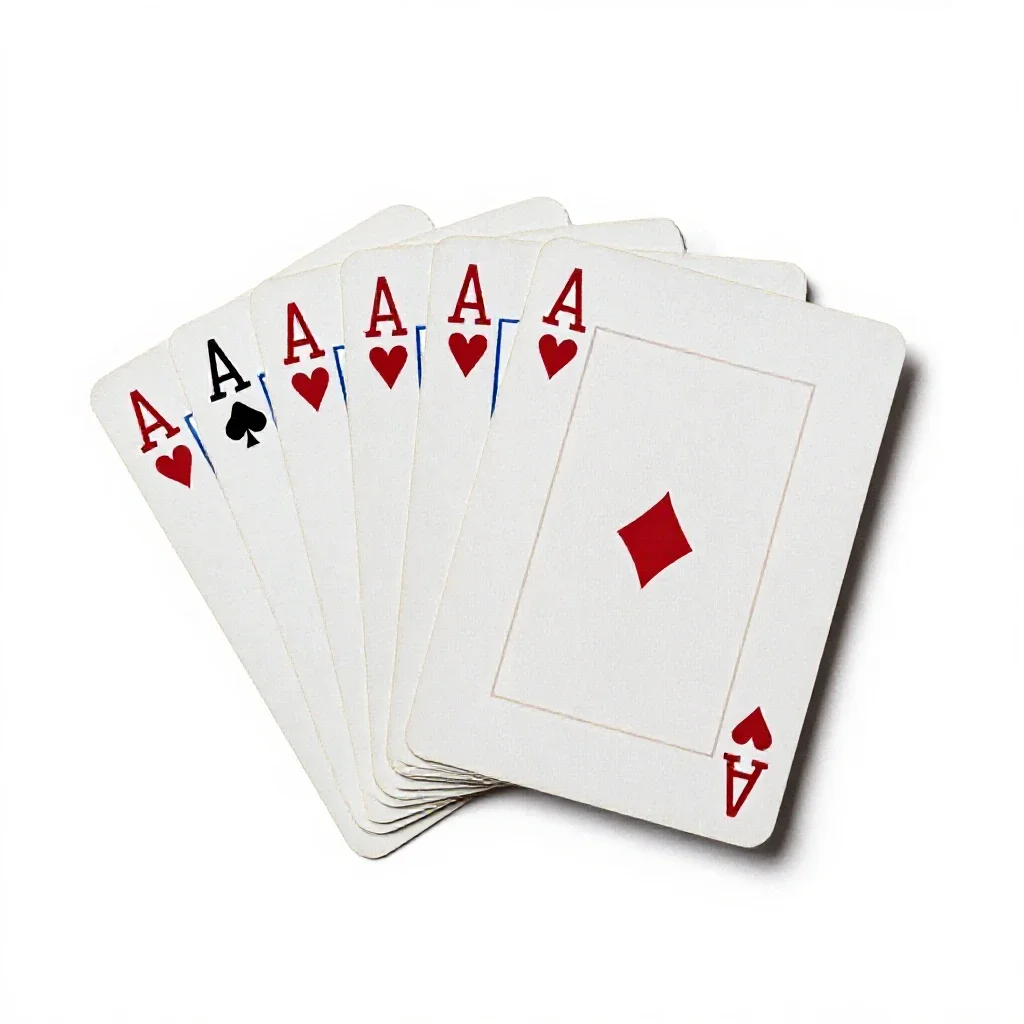 Deck of playing cards fanned out isolated on a white background