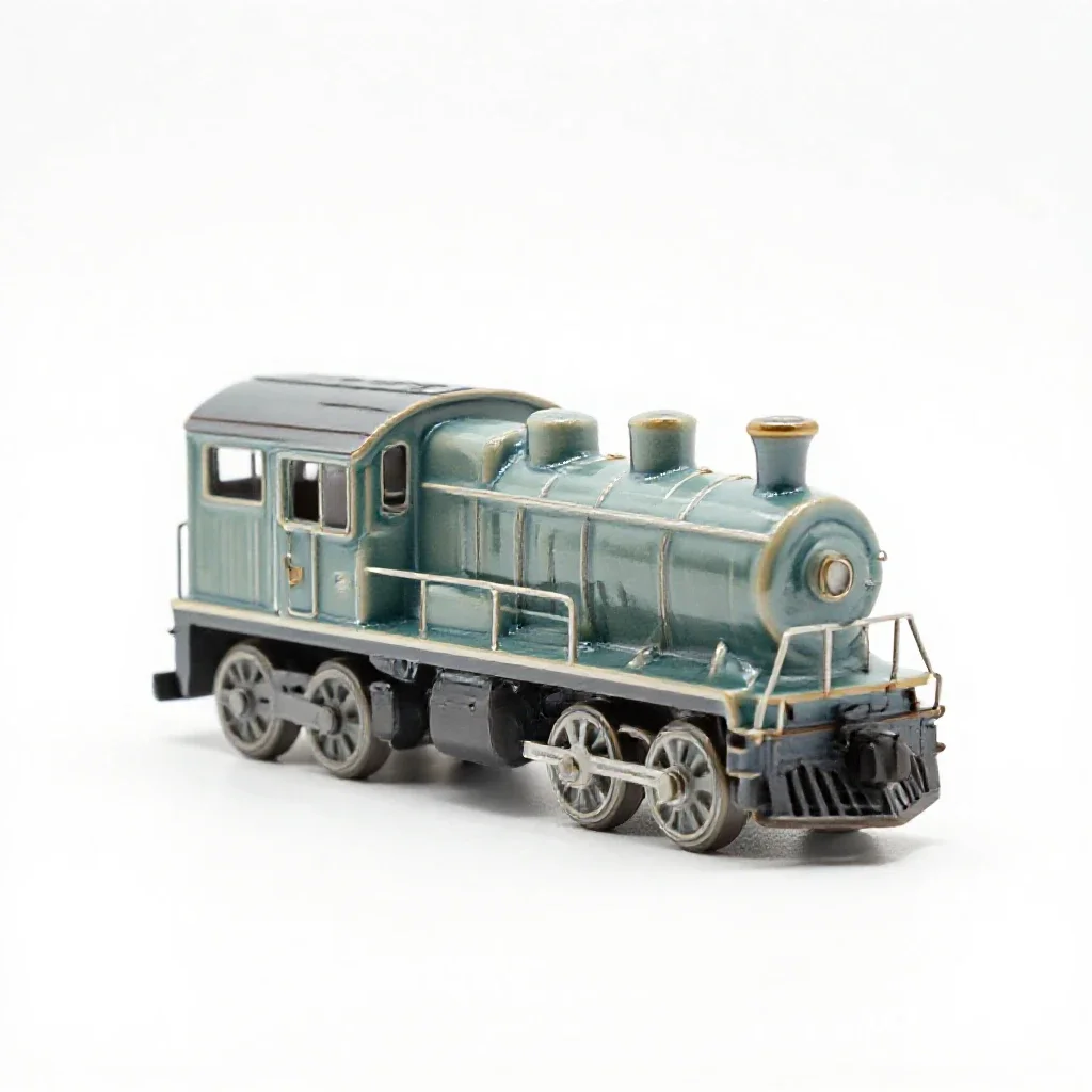 Model train locomotive isolated on a white background