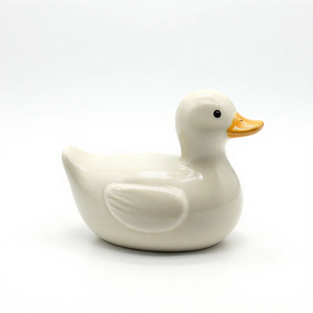 Pull-along duck toy isolated on a white background