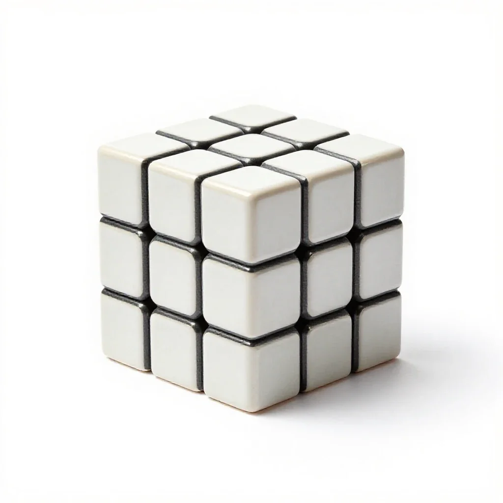 Rubik style twisty puzzle isolated on a white background