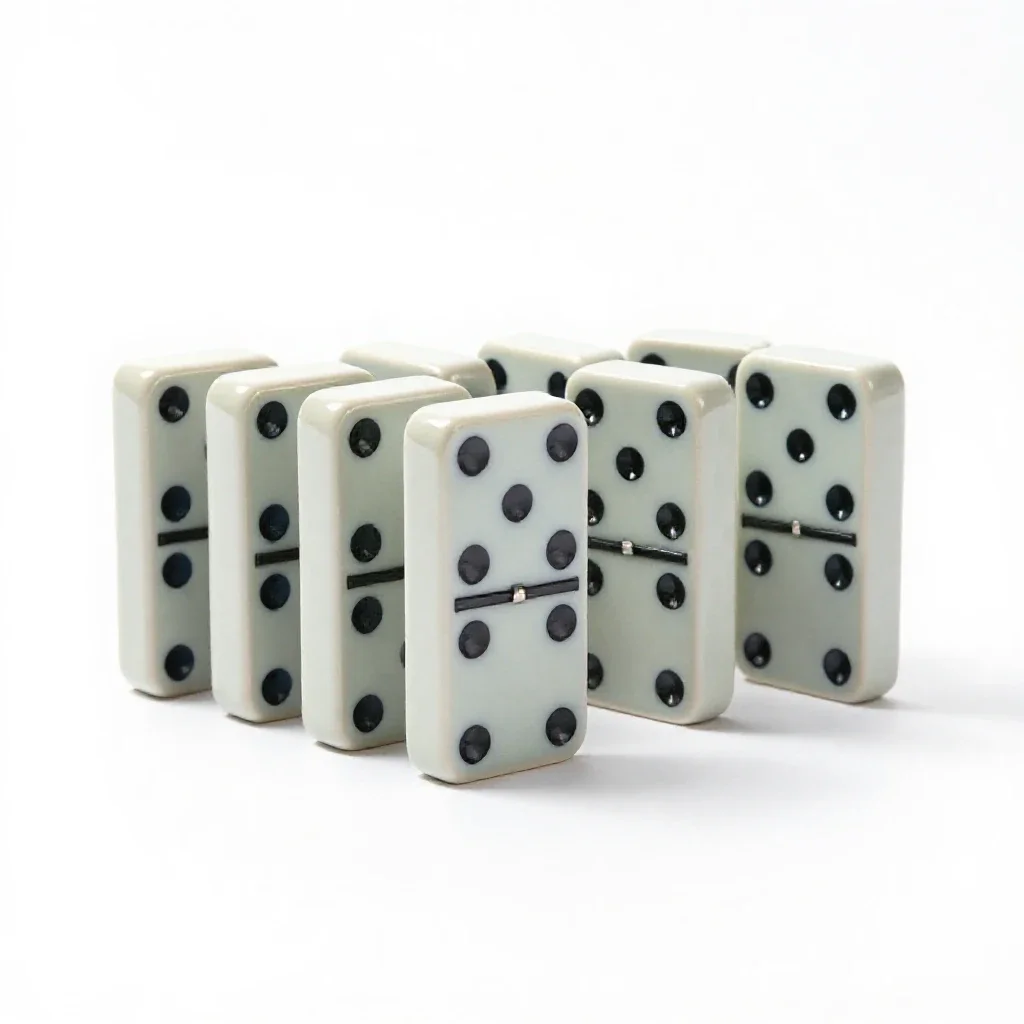 Set of dominoes isolated on a white background