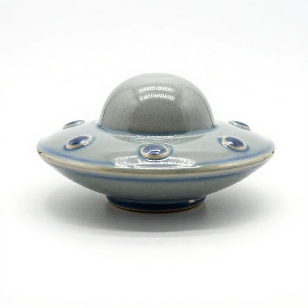 Tin ufo toy isolated on a white background