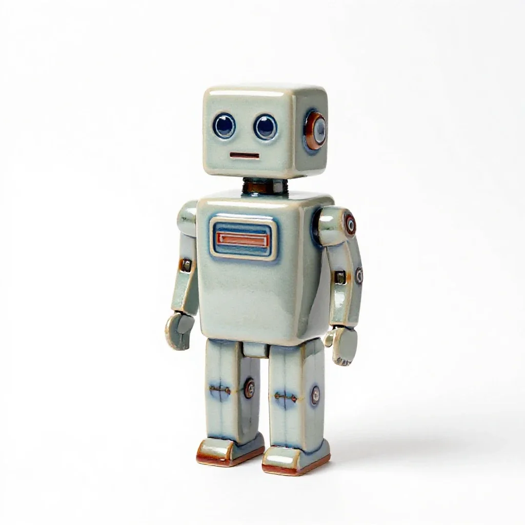Wind-up robot isolated on a white background