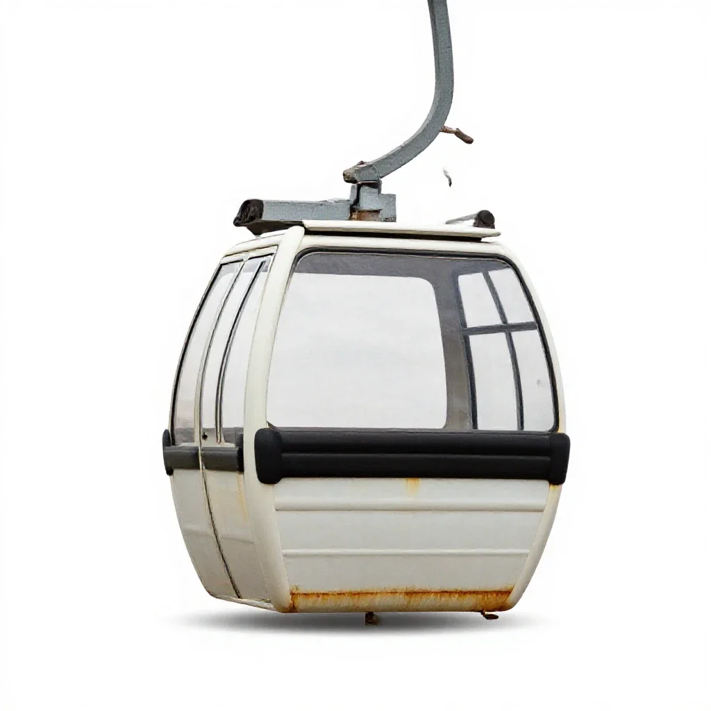 Cable car gondola isolated on a white background