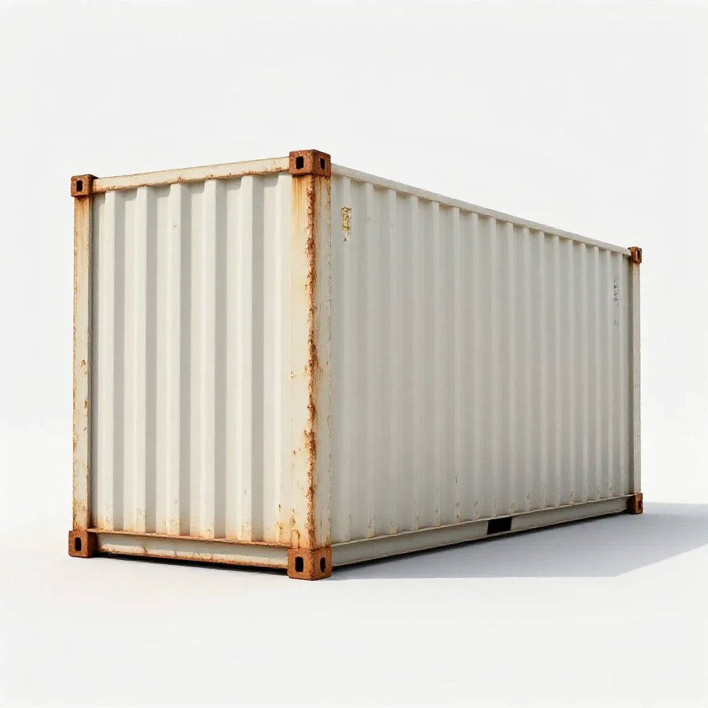 Cargo container truck isolated on a white background