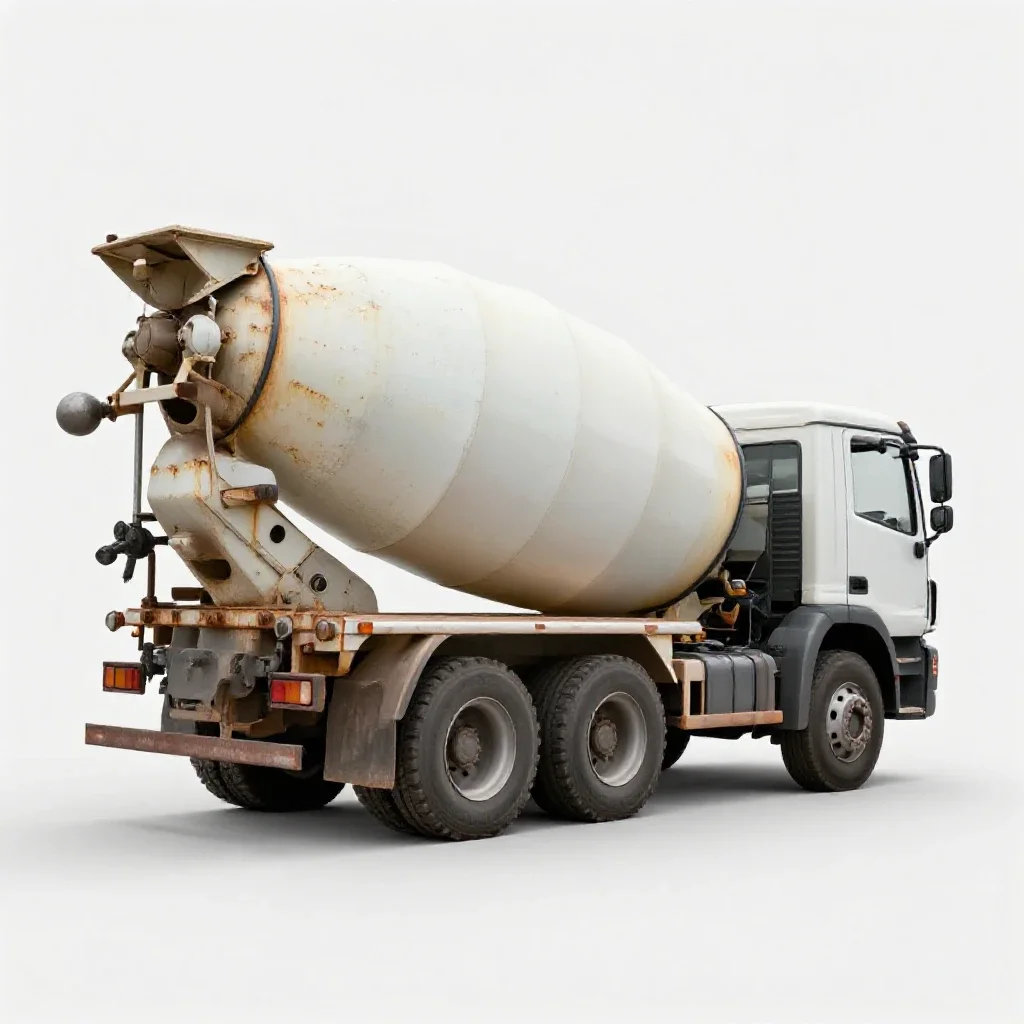 Cement mixer truck isolated on a white background