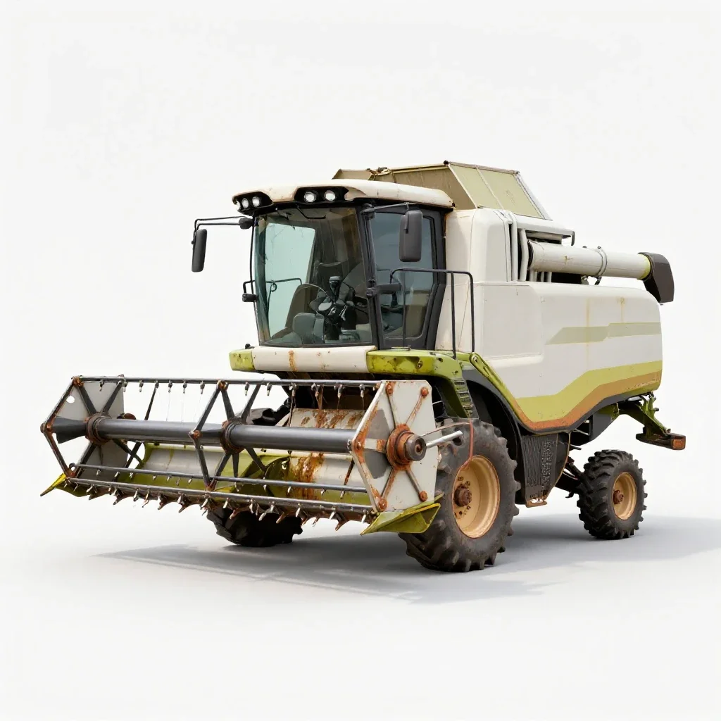 Combine harvester isolated on a white background