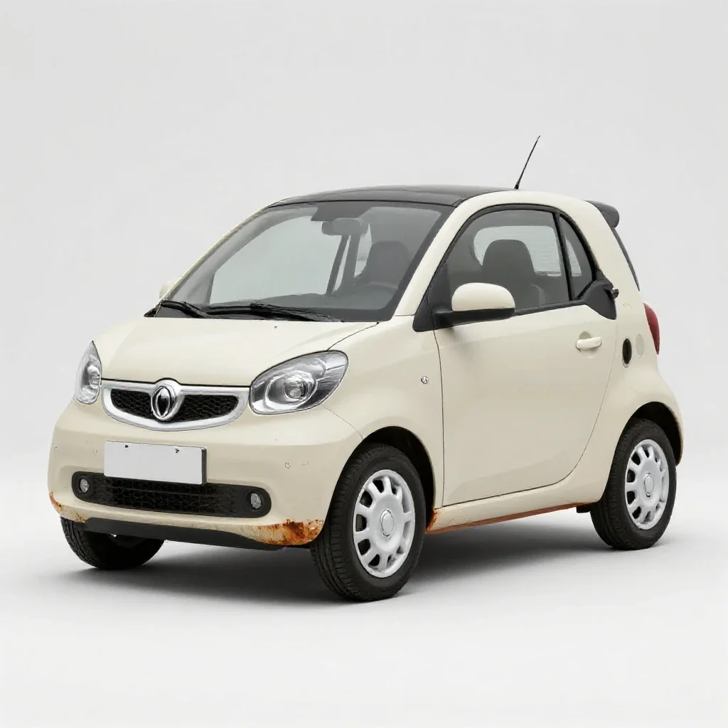 Compact city car isolated on a white background