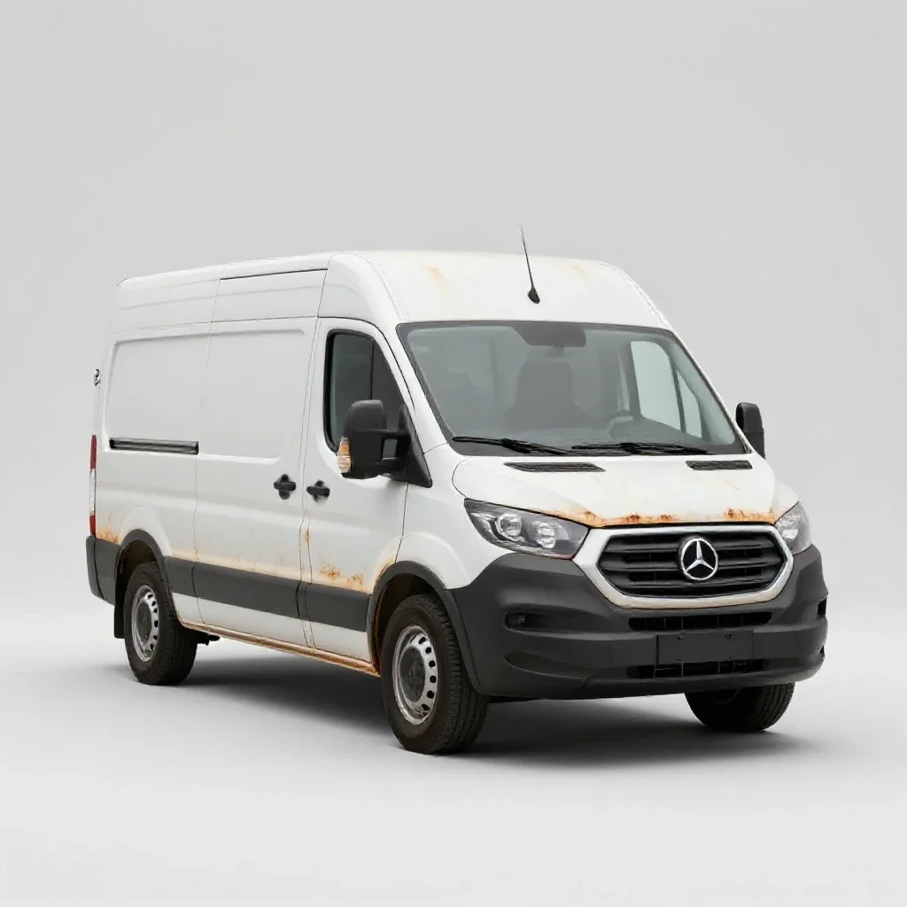 Delivery van isolated on a white background