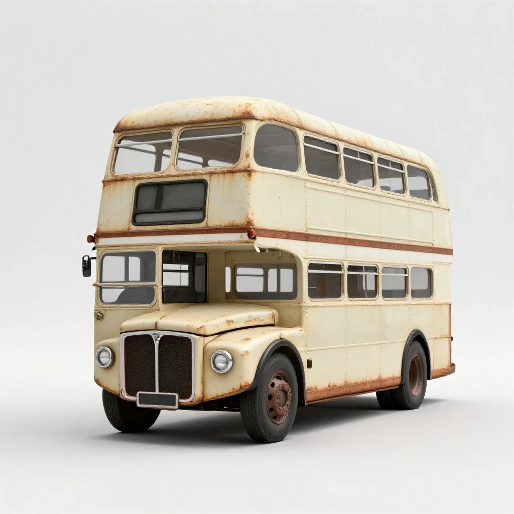 Double decker bus isolated on a white background