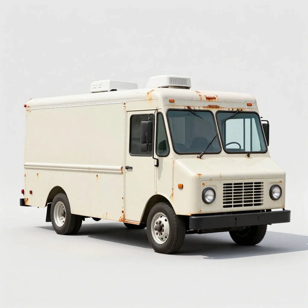 Food truck isolated on a white background