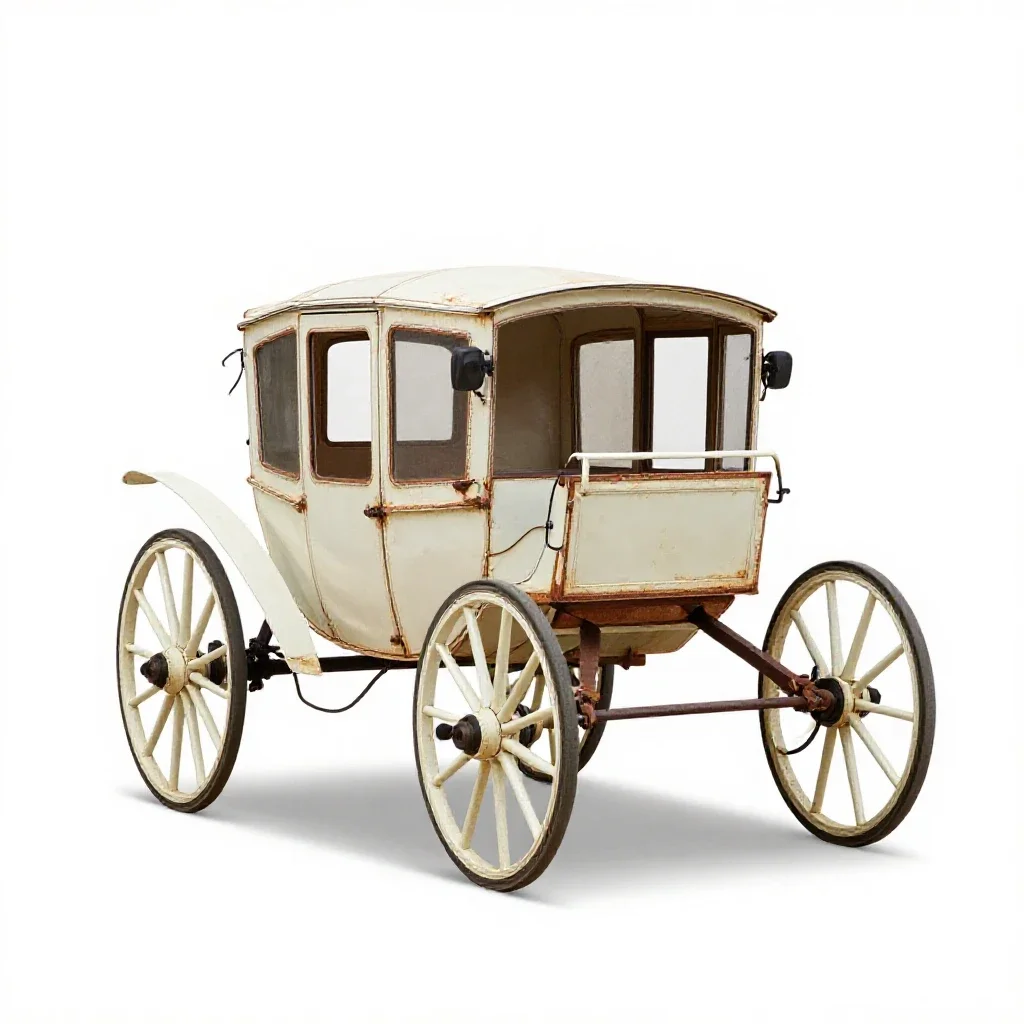 Horse-drawn carriage isolated on a white background