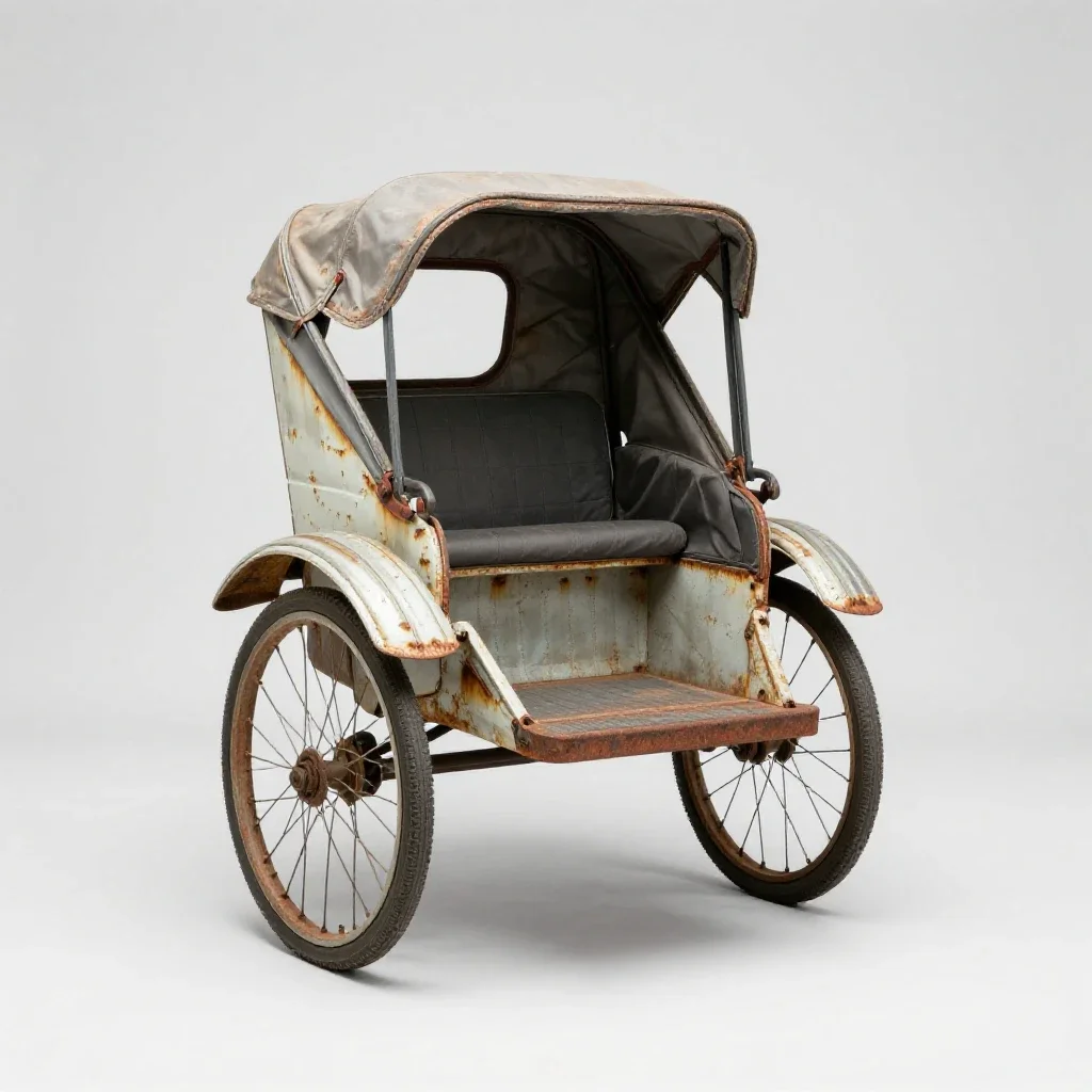 Rickshaw isolated on a white background