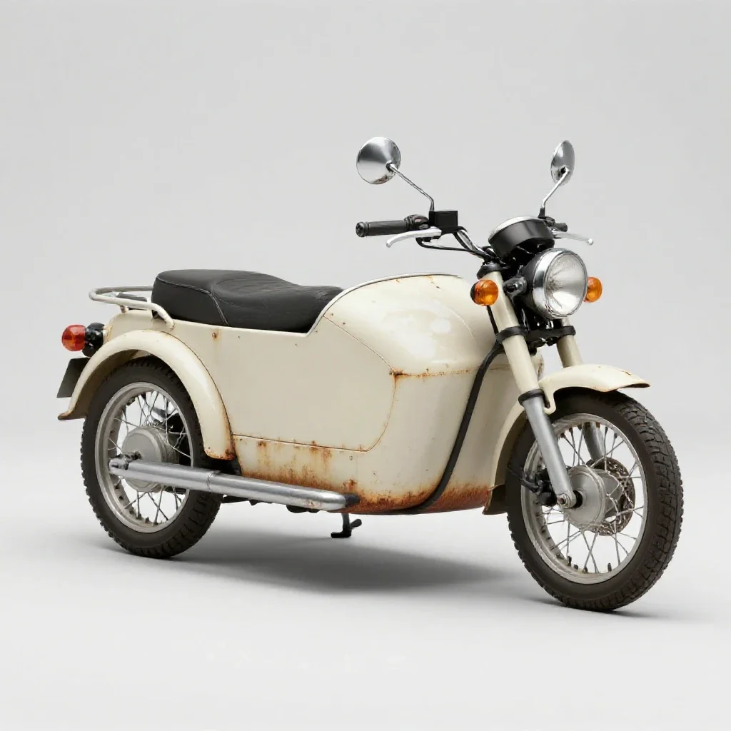 Sidecar motorcycle isolated on a white background