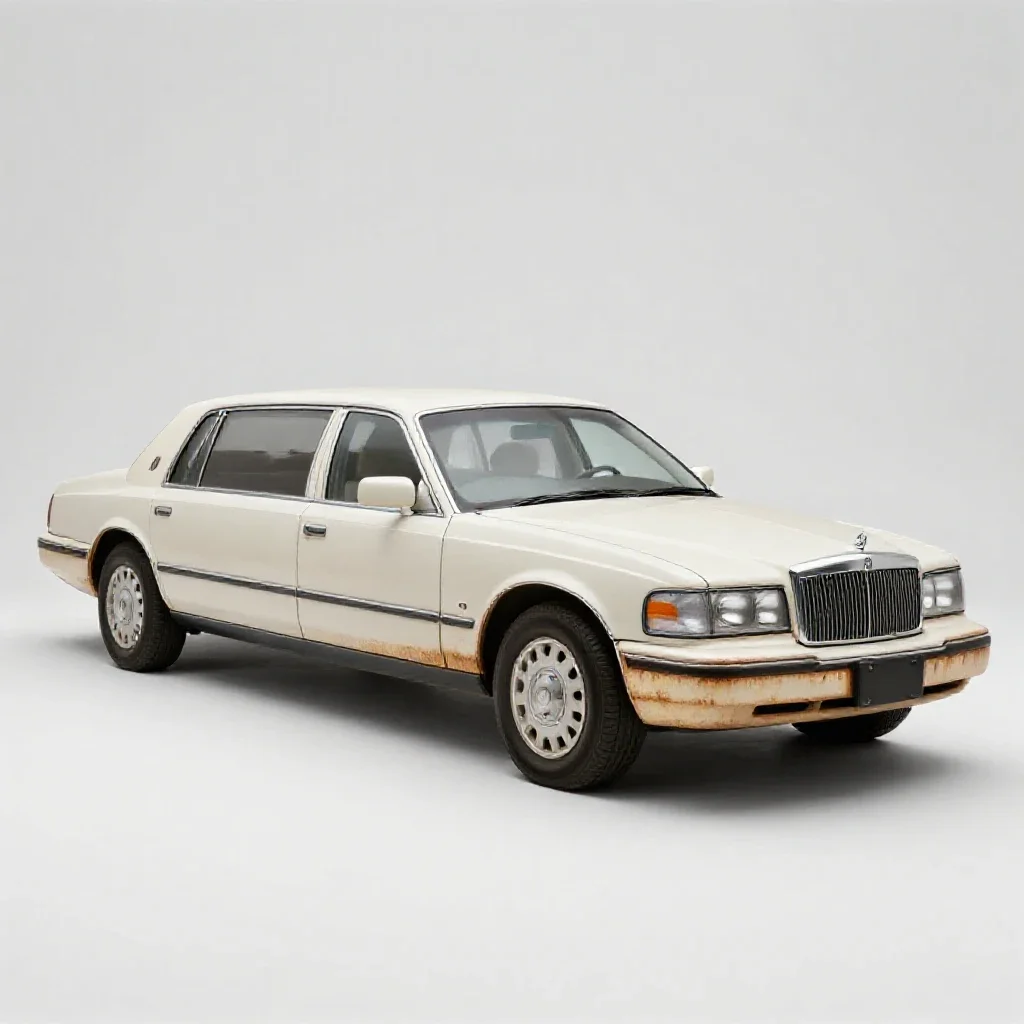 Stretched limousine isolated on a white background