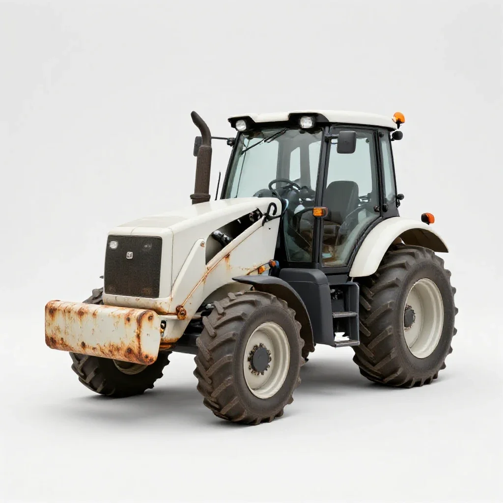 Tractor with a loader isolated on a white background