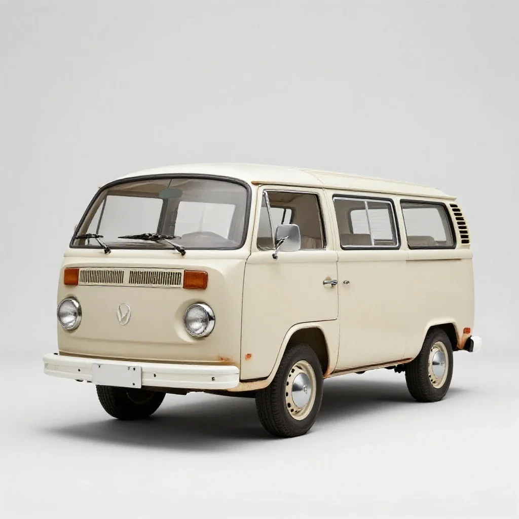 Vintage campervan isolated on a white background