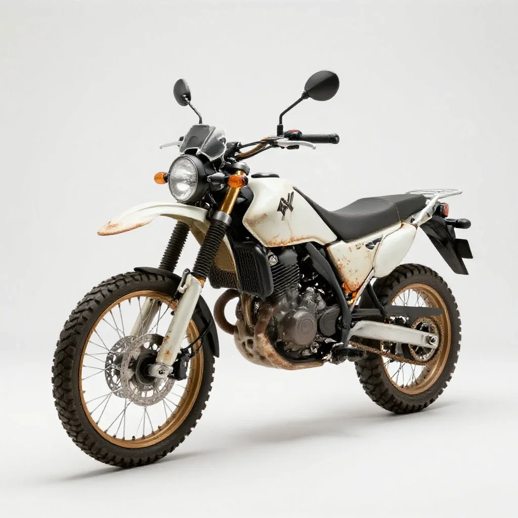 Adventure motorcycle isolated on a white background