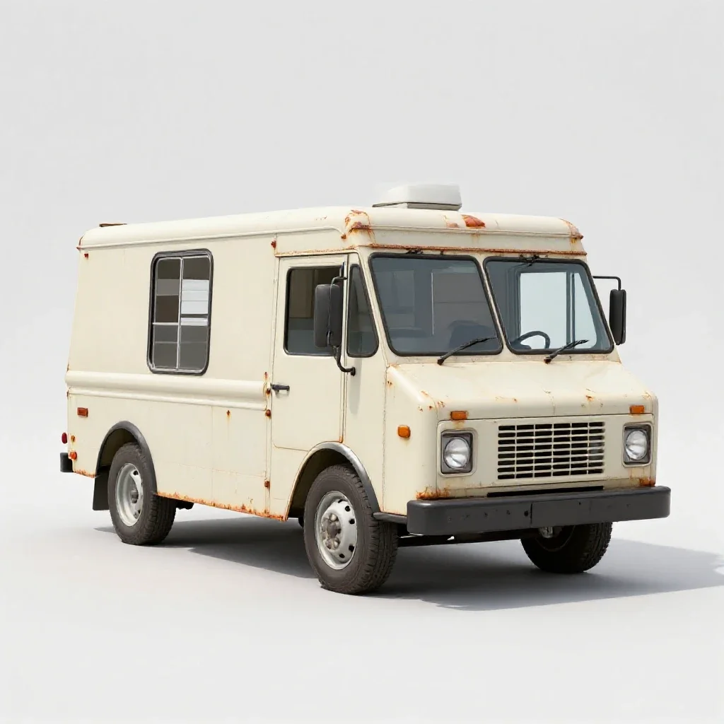 Ice cream truck isolated on a white background