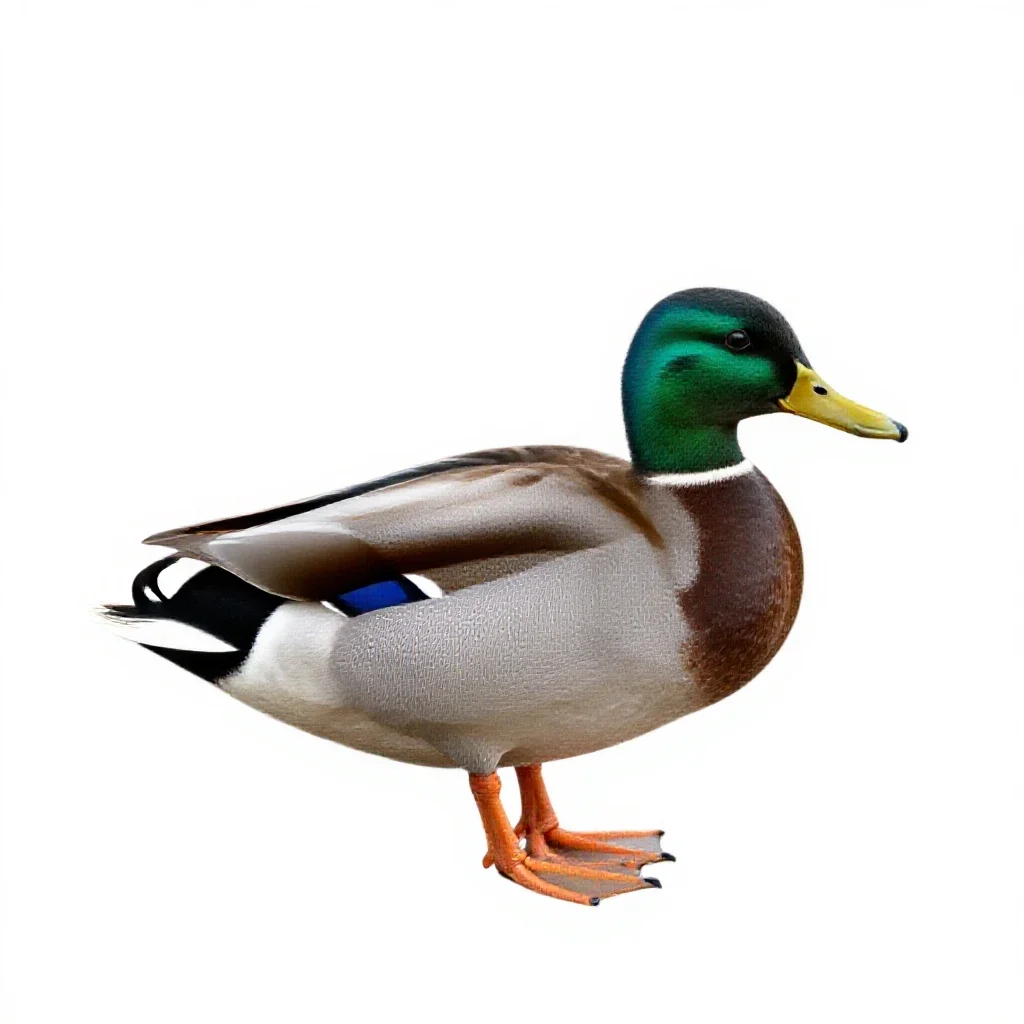 Mallard duck isolated on a white background