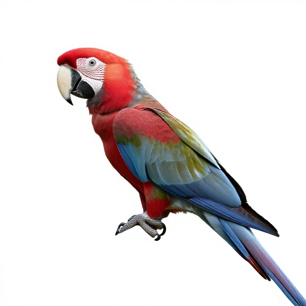 Scarlet macaw isolated on a white background