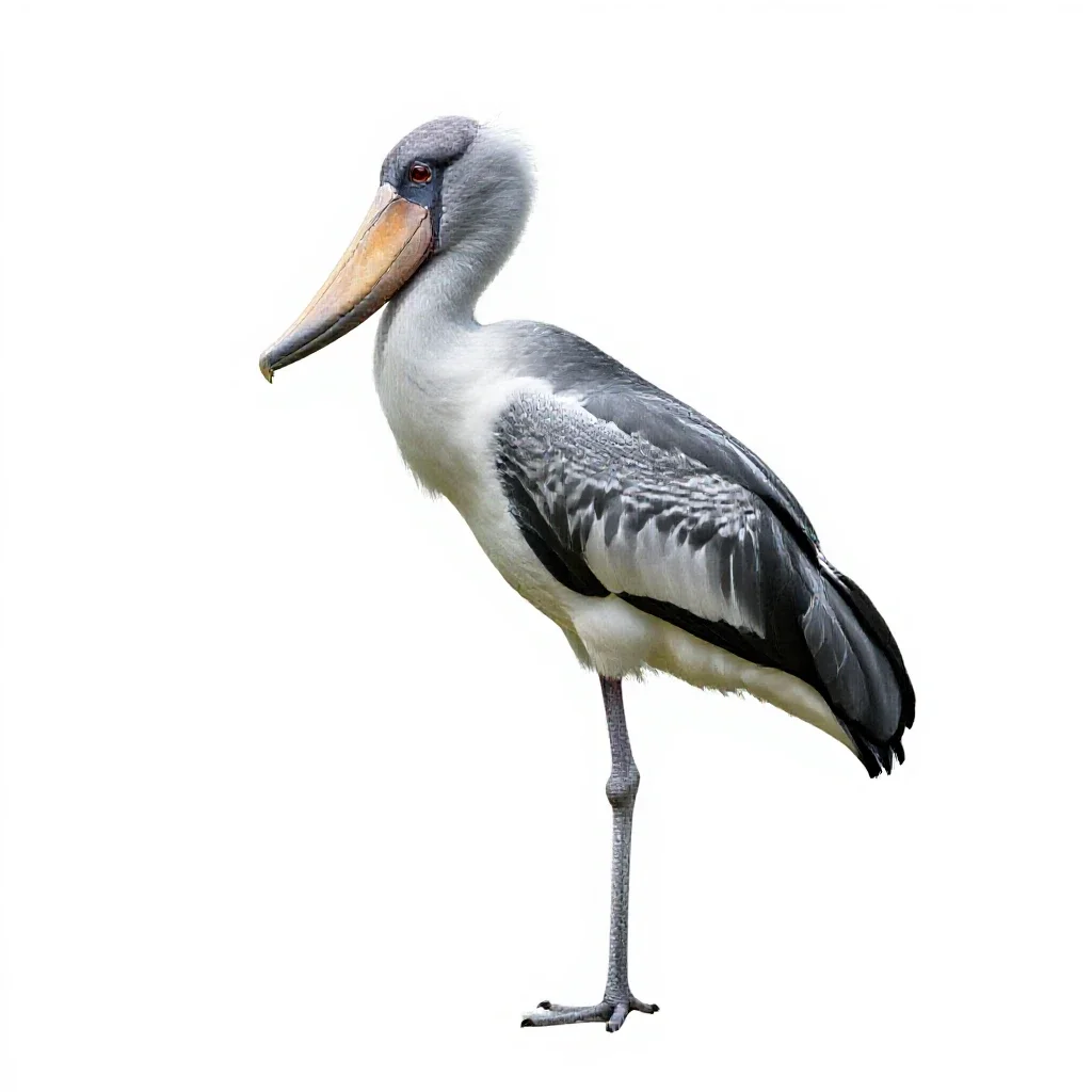 Shoebill stork isolated on a white background