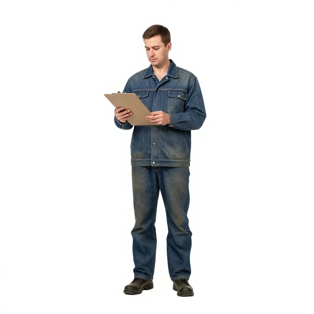 Nurse checking a chart isolated on a white background