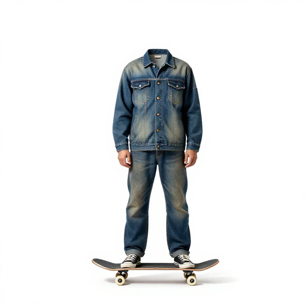 Skateboarder with a board underarm isolated on a white background
