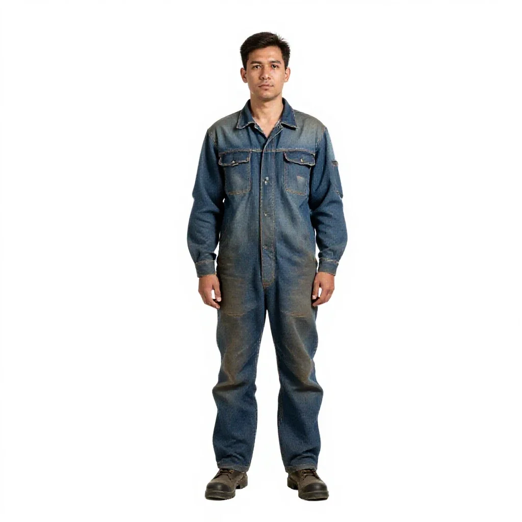 Stage lighting technician isolated on a white background