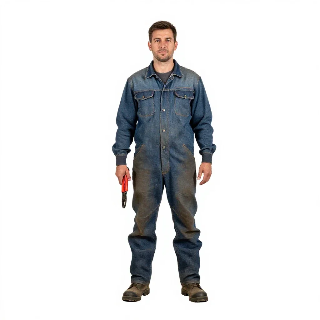 Vineyard worker with secateurs isolated on a white background