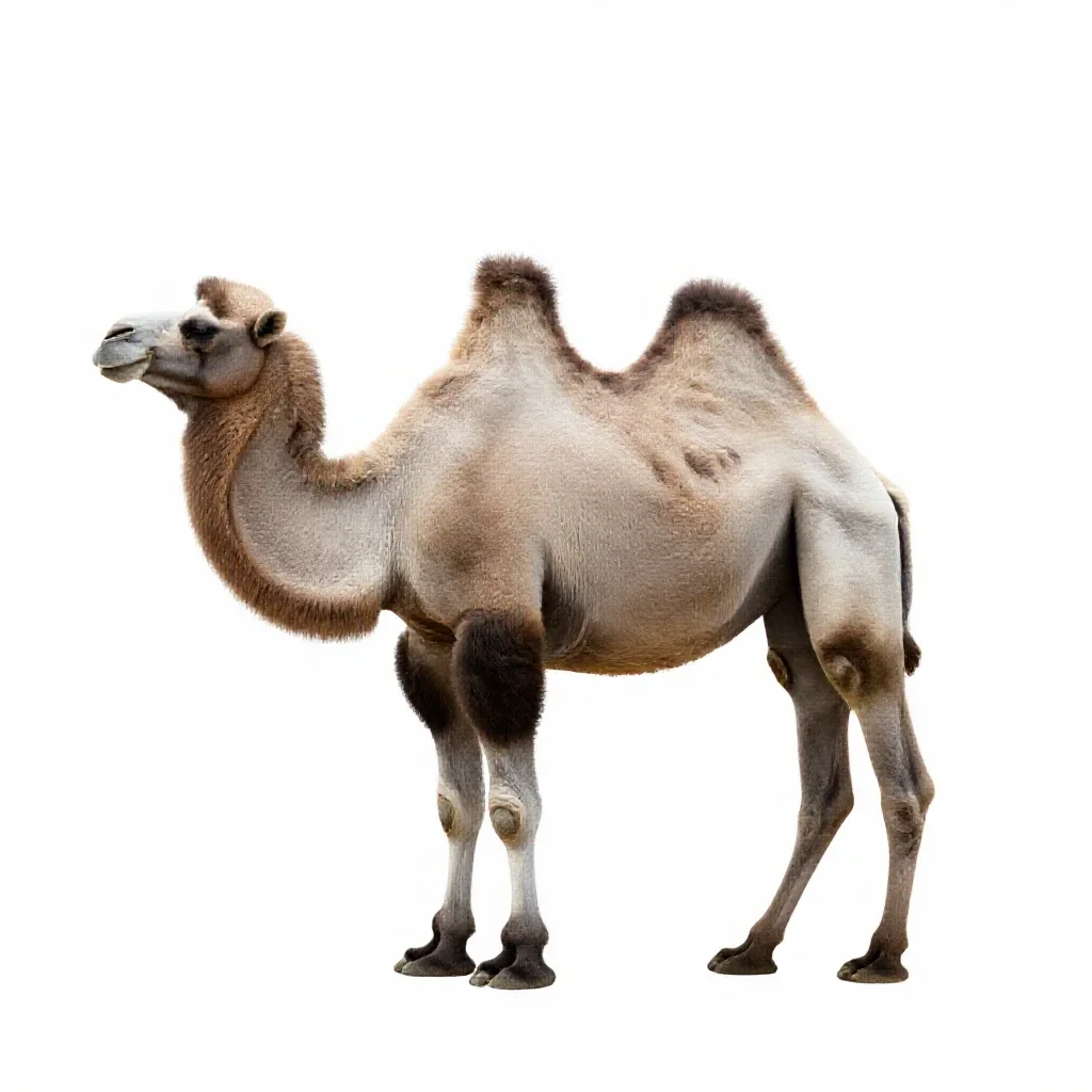 Bactrian camel isolated on a white background