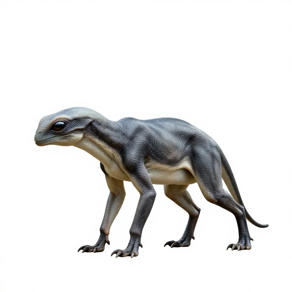 Chitinous alien scout isolated on a white background
