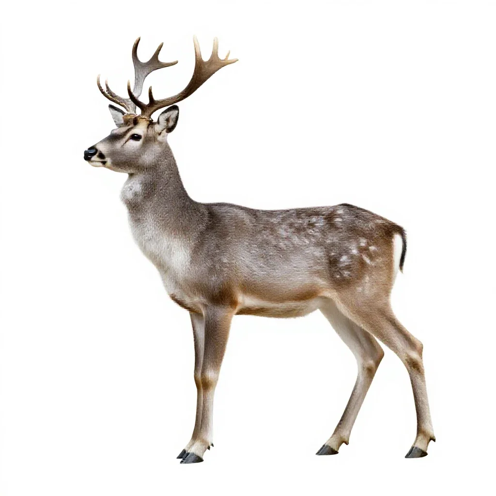 Crystalline deer isolated on a white background
