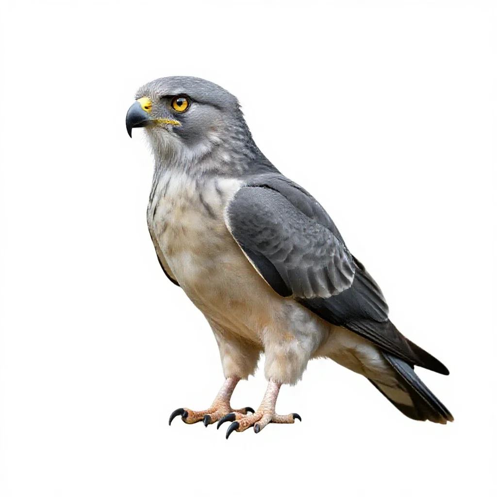 Griffin perched isolated on a white background