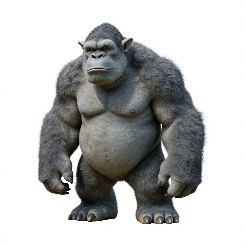 Hulking troll isolated on a white background