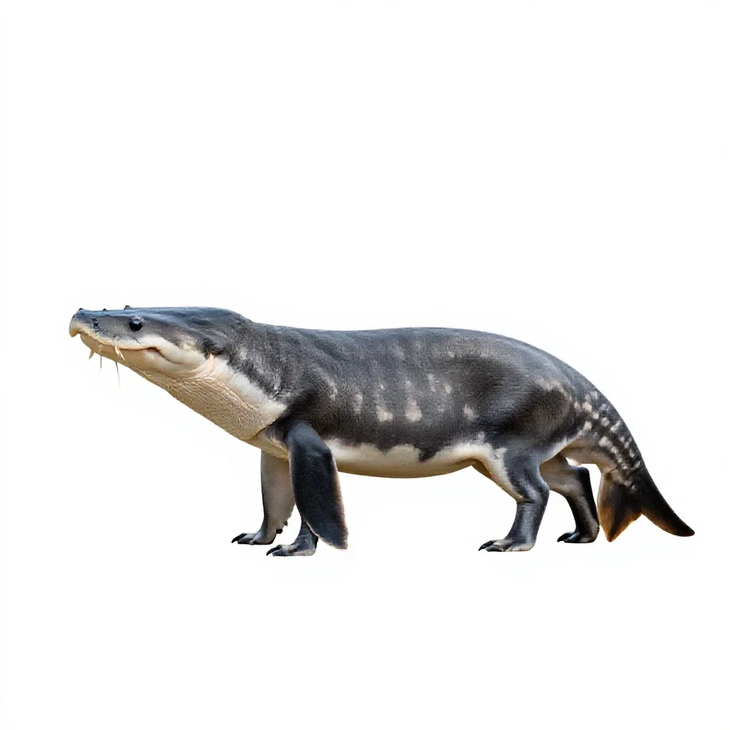 Kelpie rising from water isolated on a white background