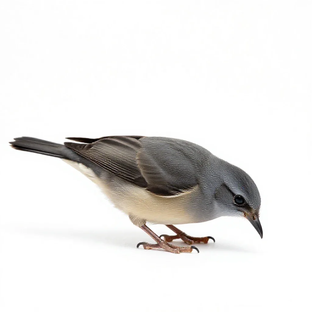 Kiwi bird foraging isolated on a white background