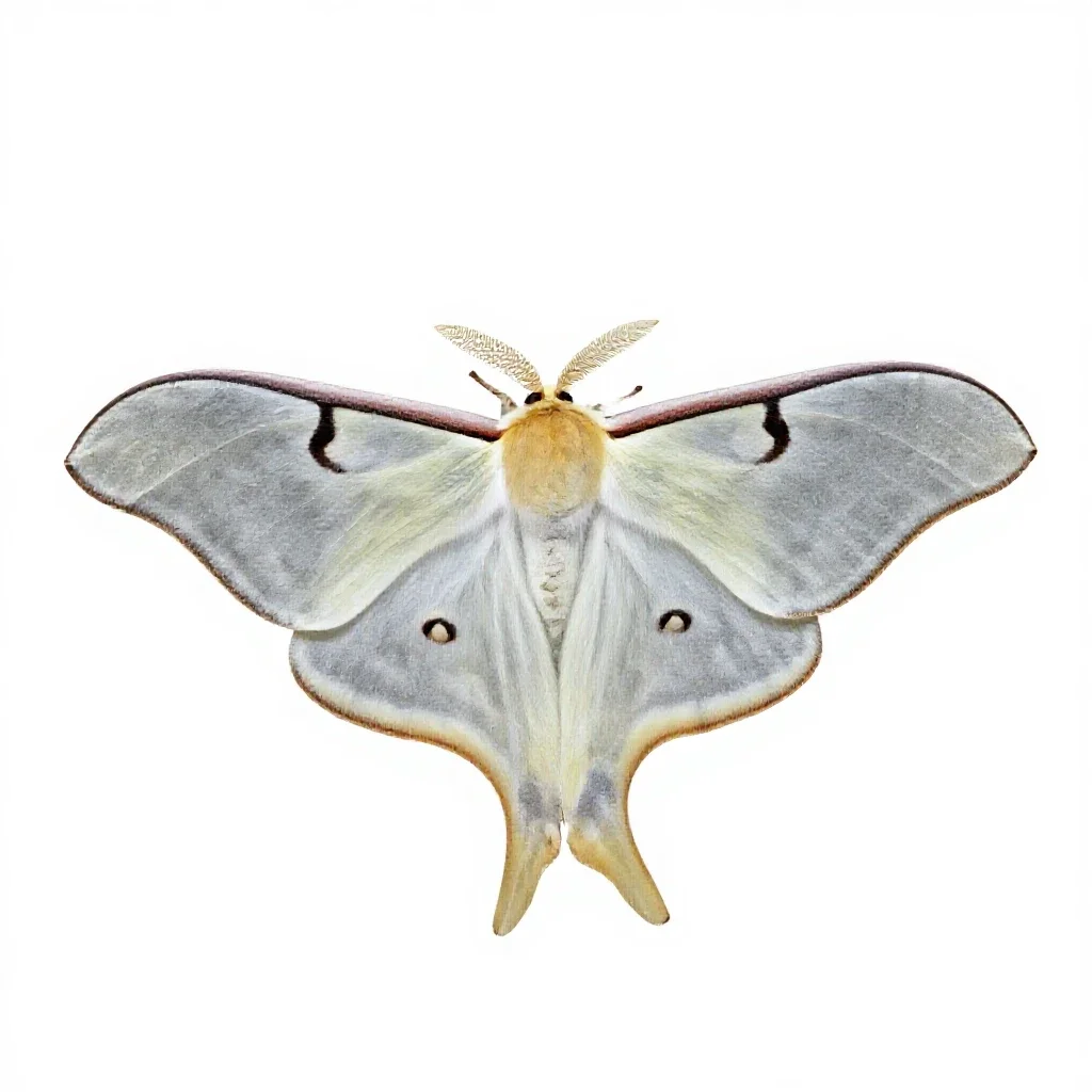 Luna moth isolated on a white background