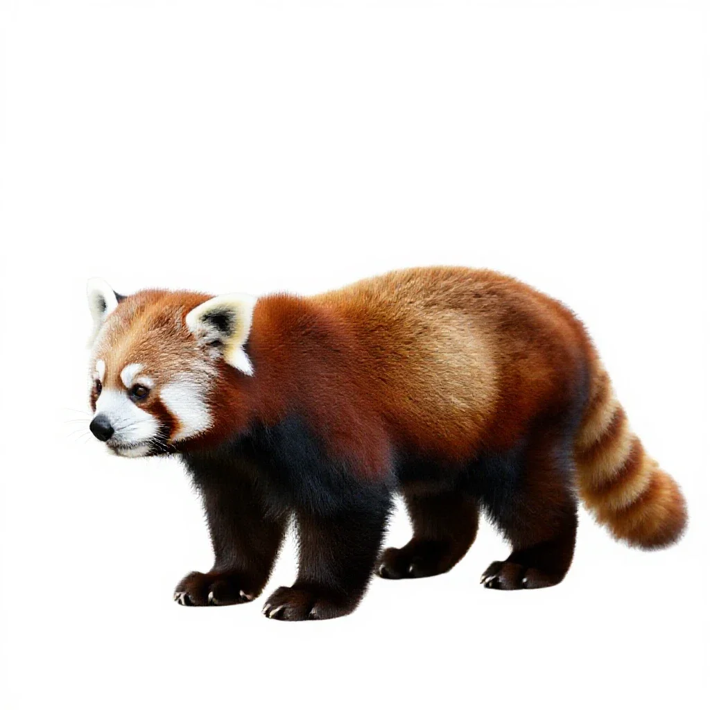 Red panda isolated on a white background