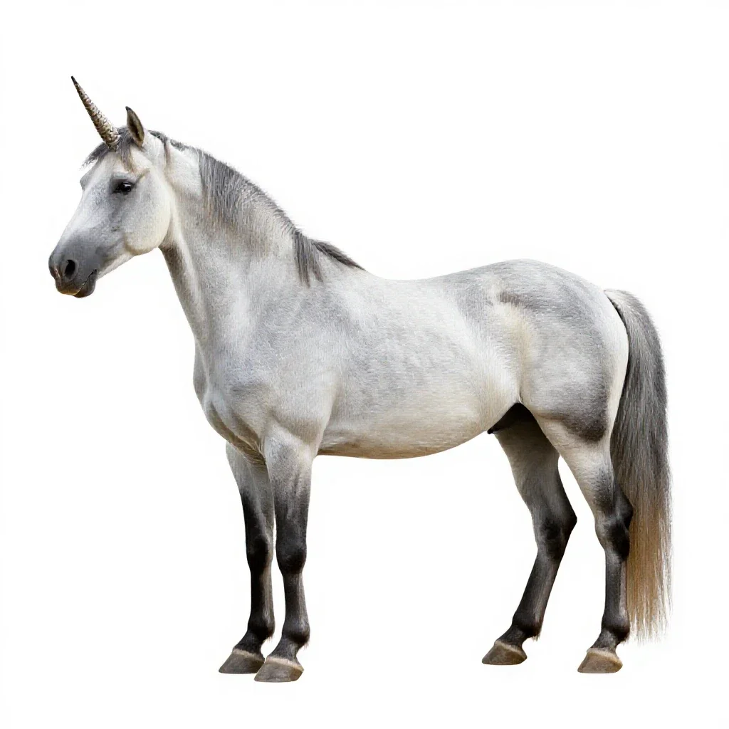 Unicorn at rest isolated on a white background
